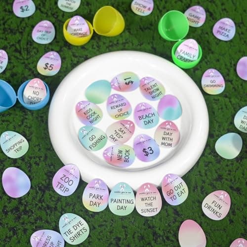 Easter Egg Fillers - 60pcs Easter Egg Tokens, Easter Eggs Filled Basket Stuffers Essentials Prefilled Party Favors Supplies, Family Games Hunt Prize Bulk Activity Gifts for Boys Girls Teens Exchanges - Thumbnail 5