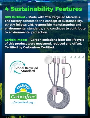 2026 Travel Essentials,3 in 2 USB C Cable for Apple Watch Charger,iPhone Charger,Multi Charging Cable,Cruise Vacation Camping Essentials for iWatch Series 11-2/Ultra,iPhone 17-12,Car,Sony PSP Cables - Thumbnail 6