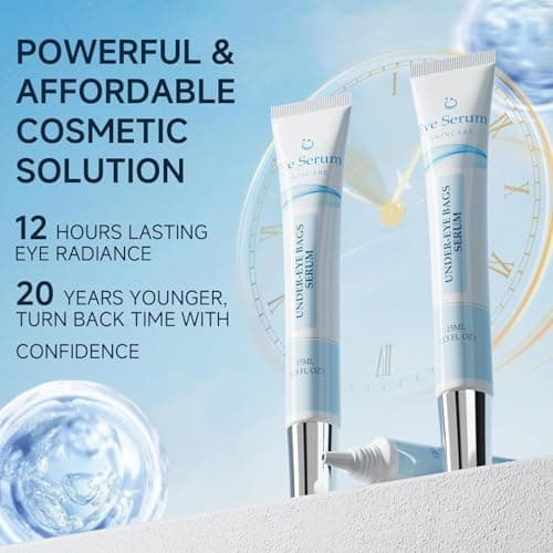 Under Eye Cream, Retinol Cream for Eye Bags and Wrinkles, Eye Bag Treatment for Men Women, Eye Cream with Caffeine for Dark Circles and Puffiness Tightener, 15ml/0.5 fl.oz - Thumbnail 2