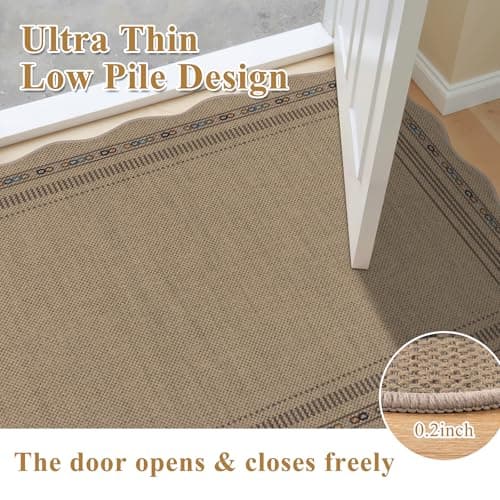 U'Artlines Hallway Runner Rug, 2'x6' Non Slip Washable Jute Kitchen Rug, Farmhouse Floor Carpet Runners for Kitchen, Entryway, Bathroom, Laundry Room, Indoor Home Decor (Colorful) - Thumbnail 4