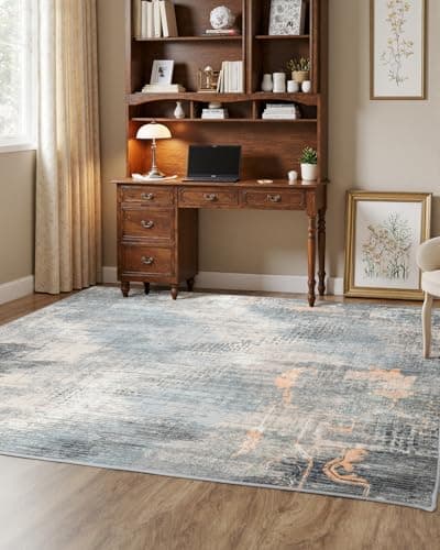 MINIDEAR 5x7 Area Rugs for Living Room, Dining Room Rugs, Washable Rug for Bedroom Non Slip Modern Rug Carpet Mat for Home, Blue-Gray - Image 1