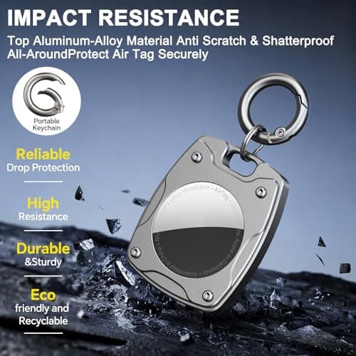 for Airtag Keychain Holder with Key Ring - Aluminum Metal AirTag Holder Key,Durable Scratch Resistant Case Protective Apple AirTag Holder Keychain Accessory for Key,Car Key, Pet, Luggage, Backpack - Thumbnail 5