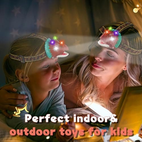 TIGTECGAME Dinosaur Headlamp for Kids Flashlight T-Rex LED Headlights Outdoor Toys Camping Essentials Gift for Boys Girls Toddlers Birthday Easter Halloween Christamas - Thumbnail 3