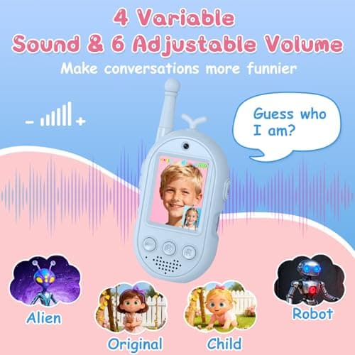 Video Walkie Talkies for Kids Toys - 2 Pack Rechargeable Walkie Talkie with Camera,Long Range 2 Way Radio for Outdoor Camping Games,Christmas Birthday Gifts for Boys Girls Age 3-12(Pink+Blue) - Thumbnail 5