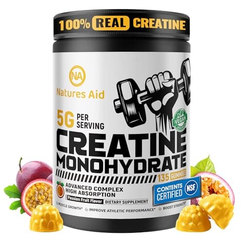 Creatine Monohydrate Gummies – Pre-Workout Energy & Muscle Growth Support for Men & Women | Passion Fruit Electrolyte Gummies (135 Count) - Image 1