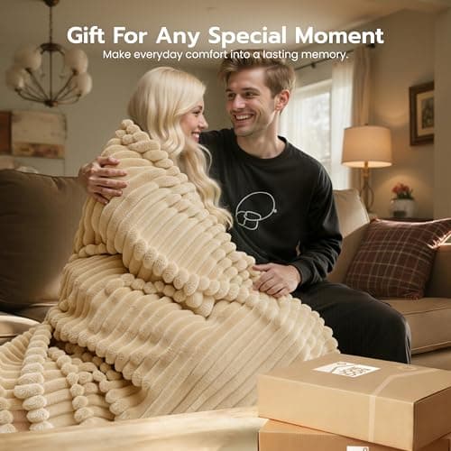 Joiedomi Brown Throw Blanket for Couch, Soft & Warm Brown Fleece Blankets Gifts for Women Mom, Cozy Cute Soft Throw 50x60 Inches - Thumbnail 2