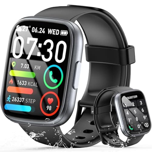 Smart Watch for Men Women (Answer/Make Call), 1.95" Touch Screen Fitness Watch with Heart Rate/Sleep Monitor, IP68 Waterproof Smartwatch for Android iOS, Activity Tracke with 120+ Sports Modes, Black - Image 1