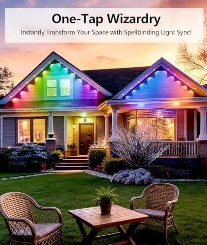 Irosiy RGB Permanent Outdoor Lights, Smart APP & Remote Control, IP67 Waterproof, for Eaves, Patio, Yard, Party, Villa, 16 Million Colors & Scene Modes - Thumbnail 3