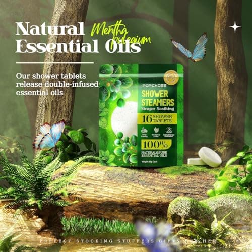 POPCHOSE Shower Steamers Aromatherapy 16 Pack, Valentines Day Gifts for Women & Men, Eucalyptus for Shower with Natural Essential Oils- Quick Relief Nasal Congestion, Home SPA & Self Care Relaxation - Thumbnail 3