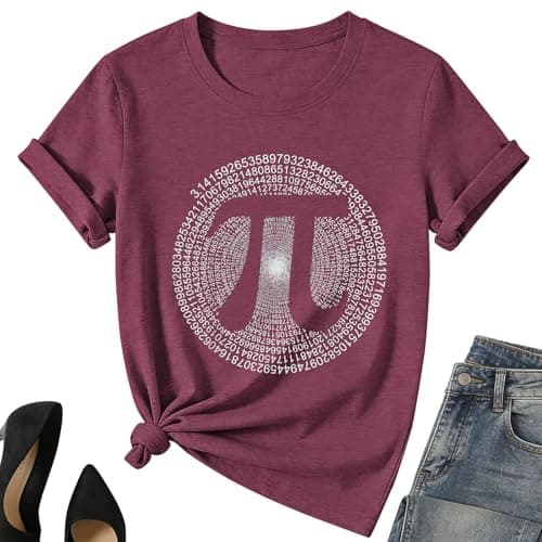 Pi Day Shirt Women-Cute Math Science Teacher tees Gift for Math Lover Short Sleeve Tee Tops - Image 1