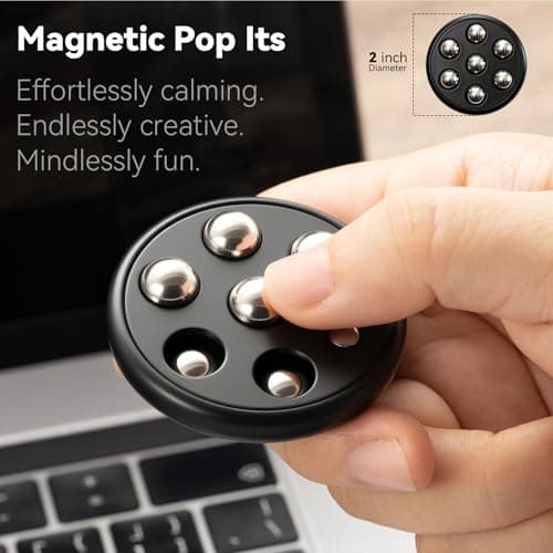 Handheld Fidget Toys for Adults, Metal Ball Push-Pop Scroll and Spin Fidget Toy, Endless Fun to Play with, Relieve Stress Anxiety, Improve Focus, EDC Fidgets for Office Home Gifts - Thumbnail 2