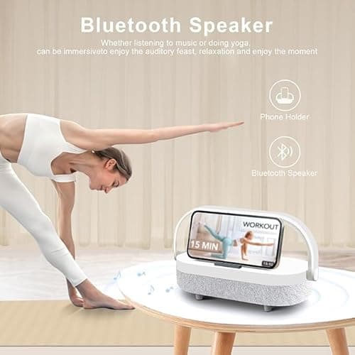 LED Bedside Lamp, Touch Lamps for Bedroom Nightstand MA, 4 in 1 Bedside Table Lamp with Wireless Charger, Portable Bluetooth Speaker, Phone Holder, Dimmable Charging Birthday Gifts for Women (White) - Thumbnail 3