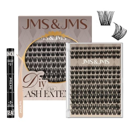 JMS&JMS Lash Clusters Kit Lash Extension Kit with Lash Bond and Seal Eyelash Applictor Lash Extension Kit for Beginner (MISS BELLA-8-18mix)