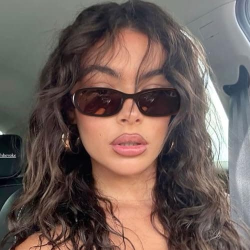 SODQW Rectangle Oval Sunglasses for Women Polarized 90s Vintage Small Sun Glasses Trendy Narrow Ladies Shades UV400 - Thumbnail 2