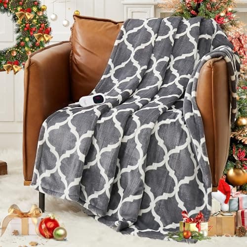 Homemate Heated Blanket Electric Queen Size - 84“x90“ Heating Blanket with 10 Fast Heat Levels 8 Hours Auto Off Ultra Soft Cozy Flannel Over-Heated Protection ETL Certification Keep Warming in Home - Image 1