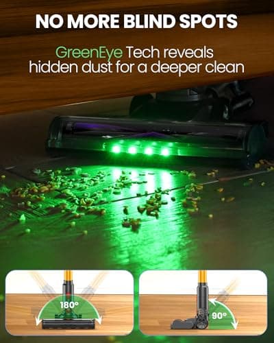 Zynet Cordless Vacuum Cleaner, 500W/45KPA/40Mins Lightweight Stick Vacuum for Home, LED Display and Green Headlights, 6-Stages Filtration, Self-Standing Vacuum for Hard Floor, Carpet - Thumbnail 6