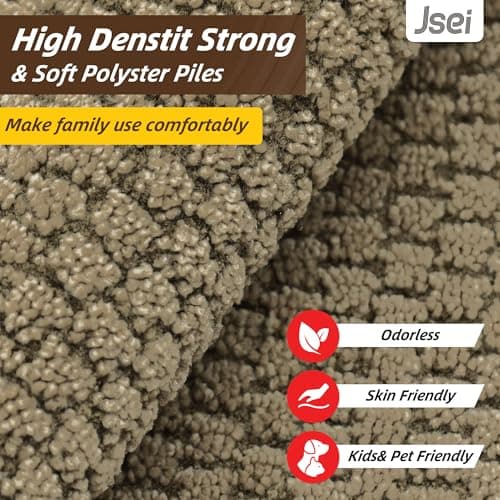 JSEI Dirt Trapper Door Mat 20"x32", Non-Slip Entryway Rugs Doormat Indoor, Washable Absorbent and Stain Resist Welcome Floor Mat for Front Door, Dog Door Mat, Muddy Wet Shoes & Paws, Beige - Thumbnail 4
