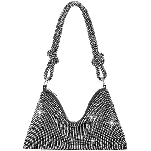 GEMIU Evening Bag Sparkle Purses for Women, Rhinestone Clutch Purse for Women Dressy Sequin Purse Black - Image 1