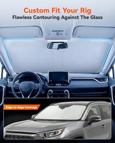 WOLFBOX Foldable Car Windshield Sun Shade for SUV Trucks Sedans 64''x34'' - Thumbnail 3