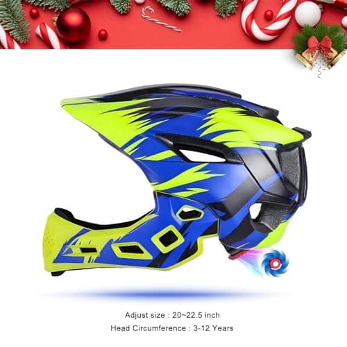 Natuway Toddler and Kids Full Face Helmet, Girl and Boy BMX Multi-Sport Detachable Mountain Dirty Bike Helmet Around 3-12 Years Head Circumference. - Thumbnail 2