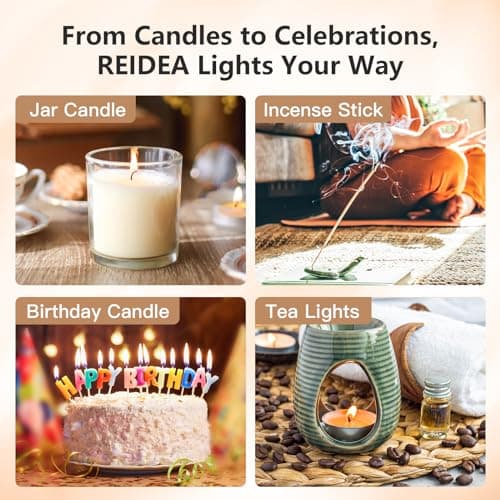 REIDEA USB Candle Lighter, Windproof Flameless Electronic Rechargeable with Safety Protector Button for Home Candle Outdoor Activities (White) - Thumbnail 6