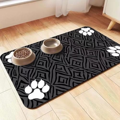 Cat Food Mat 24"x16" Pet Feeding Mats Absorbent Dog Eating Mat for Food and Water,Easy Clean Dog Mats Puppy Supplies Accessories Floor Protection