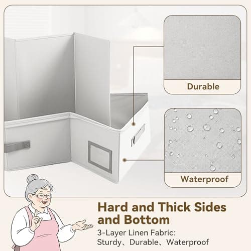 GRANNY SAYS 7.5" Foldable Underbed Storage Box with Lid, 82L Large Under Bed Storage Containers with Reinforced Bottom for Comforters & Blankets, High Capacity Seasonal Bedding Organizer, 2 Pack,Grey - Thumbnail 2