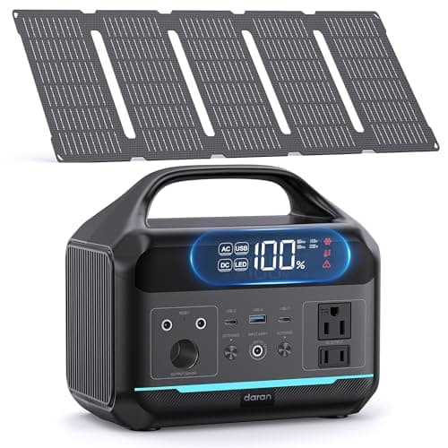 Solar Generator with Panels Included - Portable Power Station 300W with 30W Solar Panel, 192Wh(60000mAh) LiFePO4 Battery, Power Bank 8-Port Design w/2 AC Outlets for Home,Laptop, RV,Hurricane,Camping - Image 1