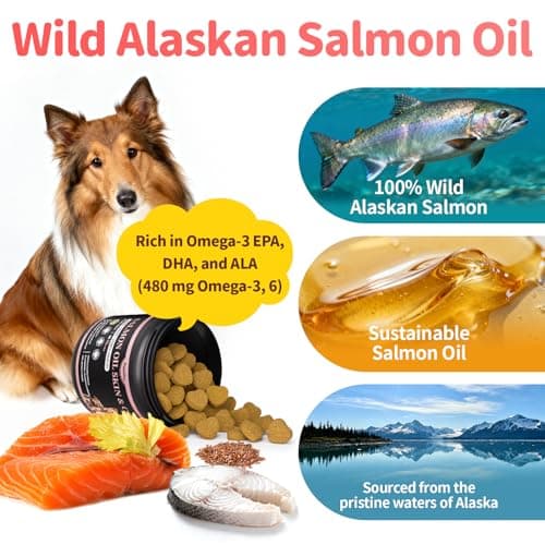 Salmon Oil for Dogs Skin & Coat, 13 in 1 Wild Alaskan Fish Oil for Dogs - Omega 3 EPA & DHA & ALA Fatty Acids, Dog Allergy Relief Chews, Joint & Immune Support,135 Count, Salmon Flavor, Soft Chews - Thumbnail 3