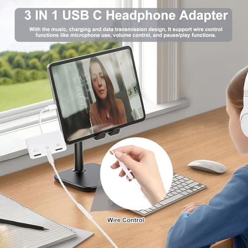 KikoSaka USB C to Headphone Jack Adapter 3 in 1 Dual Type C Aux Splitter USB C to 3.5mm Audio Adapter with PD 60W Fast Charging and Data Transfer for iPhone 17 16 15, Galaxy - Thumbnail 6