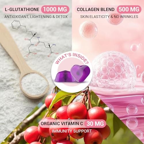 Orinthalixium Liposomal Glutathione Gummies 1000MG - Sugar Free Reduced L-Glutathione with Vitamin C & Vegan Collagen - Antioxidant & Skin Wellness - 150 Count - Thumbnail 3