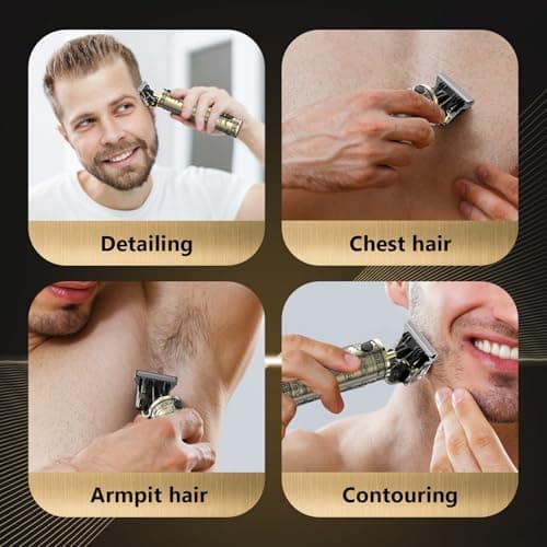 Hair Clippers for Men Cordless Professional Beard Trimmers with LCD Display Electric Grooming Rechargeable Shaver Zero Gapped T/Blade Cutting Kit Gift for Women Men Children - Thumbnail 6