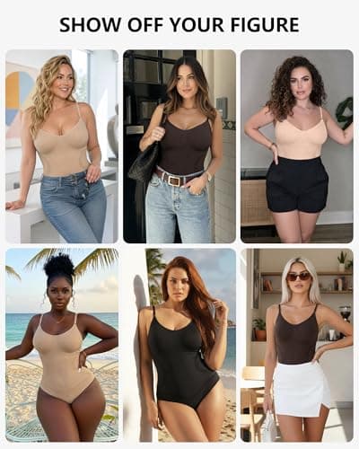 POSESHE Shapewear Bodysuit for Women Tummy Control Seamless Body Shaper Waist Snatched Body Suit - Thumbnail 4