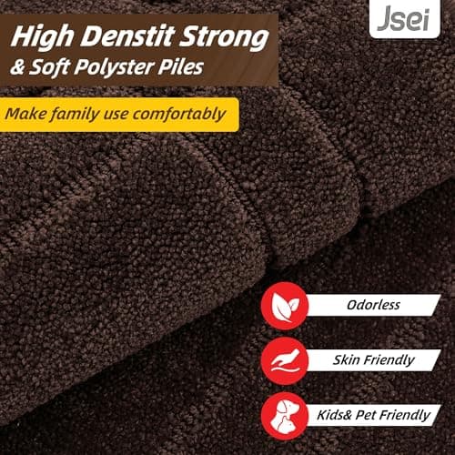 JSEI Entryway Rugs Doormat 24"x36", Non-Slip Dirt Trapper Door Mats Indoor, Washable Absorbent and Stain Resist Welcome Floor Mat for Front Door, Dog Door Mat, Dirty Wet Shoes & Paws, Brown - Thumbnail 4