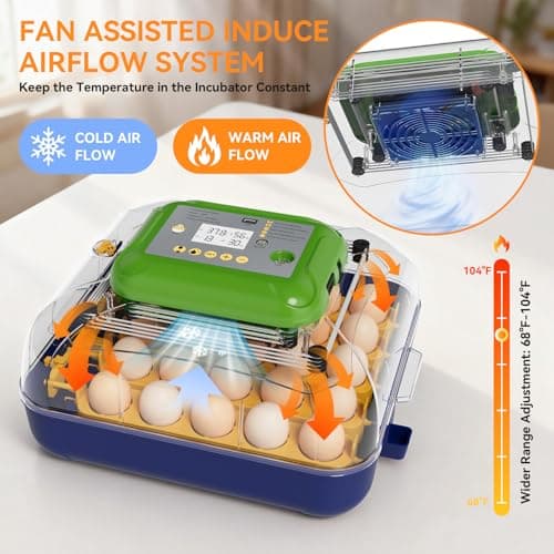 25 Egg Incubator with Automatic Turner, Digital Temperature & Humidity Control, Built-in Egg Candler, External Water Refill, for Hatching Chicken, Duck,Goose, Home, School Use - Thumbnail 2