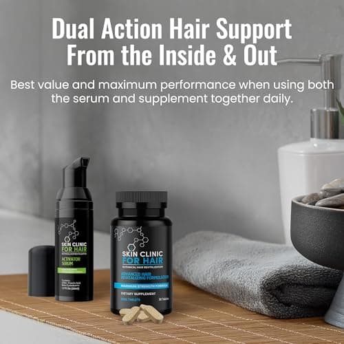 Botanical Hair Loss Foaming Serum for Thicker, Fuller Hair - Safe & Natural Formula with Saw Palmetto - Clinically-Proven for Men & Women to Improve Hair Density - By Skin Clinic for Hair - USA Made - Thumbnail 6