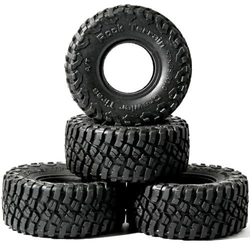 RcThjia 1.0 Tires All Terrain Super Soft Sticky Tires for RC Crawler for Traxxas 1/18 TRX4M Ford Bronco 97054-1 1/24 Axial SCX24 FMS FCX24 RC Crawlers High Grip Off-Road Tire Set Upgrade (4Pcs/Set) - Image 1