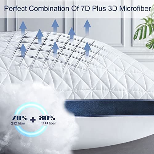 Slybear King Size Pillows Set of 2 - Cooling Hotel Luxury Bed Pillows for Sleeping 2 Pack, Supportive Breathable Down Alternative Gusseted Pillow for Side Stomach or Back Sleepers - Thumbnail 2