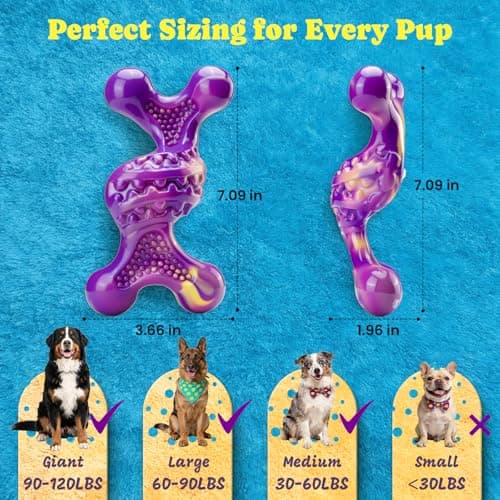 Kseroo Dog Chew Toys for Aggressive Chewers: 2 Pack 400g Indestructible Nylon Bone with Bacon Flavor, Tough Dog Toys for Medium & Large Dogs (30-120 lbs), Keep Them Busy, Teeth Cleaning - Thumbnail 6