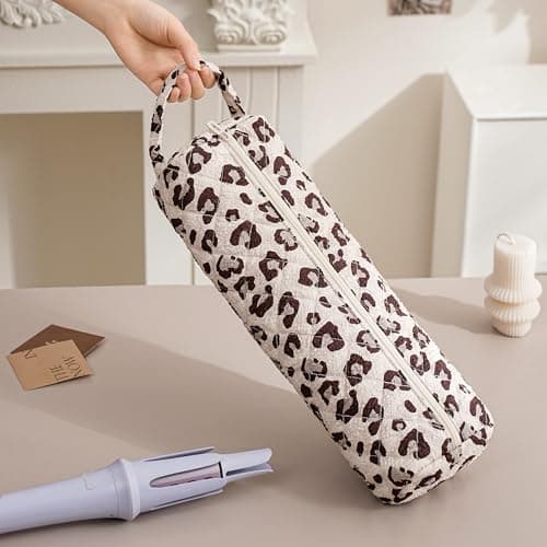 AMZMA Quilted Hair Dryer Travel Case, Portable Hair Tools Organizer for Curling Irons & Flat Irons, Soft Toiletry Storage Bag, Travel Essentials Gift for Women Girls - Thumbnail 6