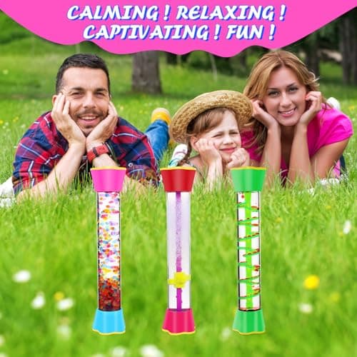 Cucue Sensory Fidget Tubes - Calming Toys for Kids- Sensory Tube with Glitter Bottle, Gravity Spinner, Bubble Drop Spiral - Fidget Toys for Classroom, Desk Decor, Stocking Stuffers ( 3 Pack ) - Thumbnail 6