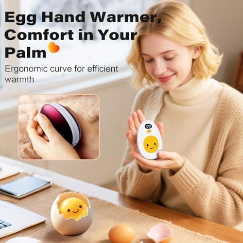Taiofan Hand Warmers Rechargeable, 2 Pack Cute Egg Design, LED Display, 4 Levels Fast Heating Magnetic Electric Hand Warmers, Portable Pocket Heater Gifts for Women Men Outdoor Camping Hunting Golf - Thumbnail 5
