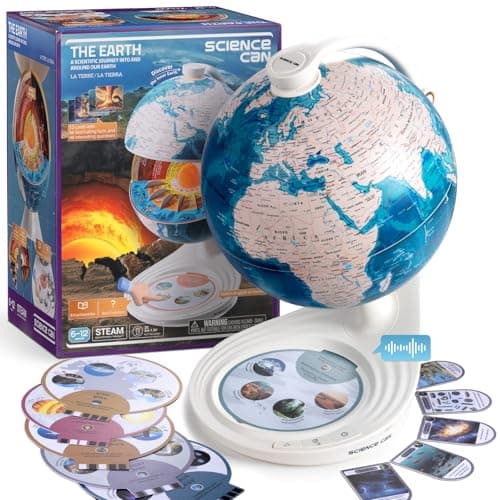 Talking Globe for Kids Ages 4-8, 8” Interactive World Globe with Knowledge Mode or QA Mode, Classroom Bilingual Learning & Educational Stem Toys Birthday Gift - Image 1