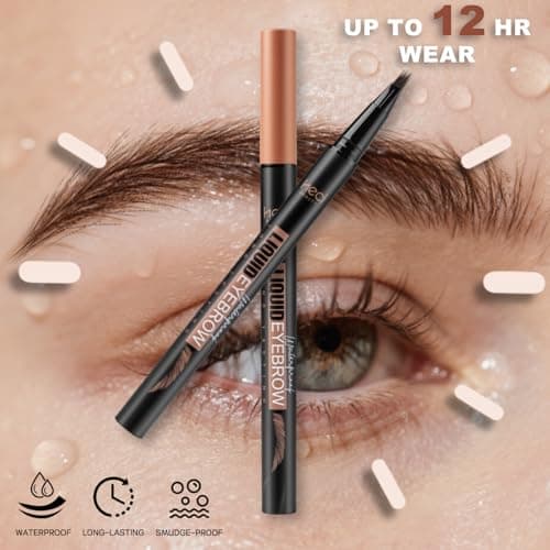 HECI BEAUTY Microblading Eyebrow Pencil, 3D Fiber Technology Waterproof Brow Pencil for Hair-like Strokes, 24HR Smudge-Proof, Natural Looking Brows Filler, Easy Apply & Gifts for Women, Dark Brown - Thumbnail 6