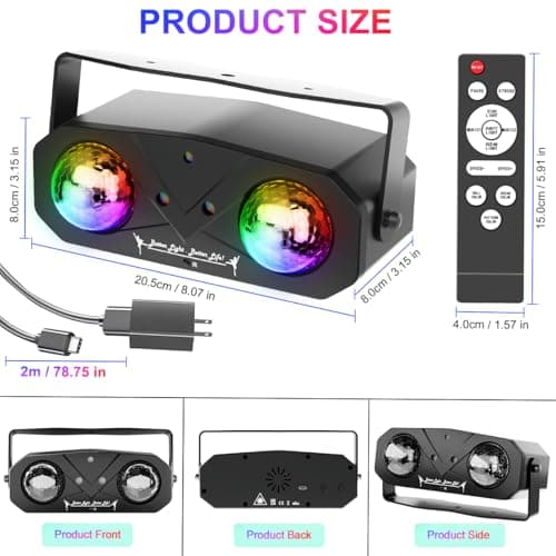 Disco Lights Disco Ball, Sound Activated Party Light with Roating Disco Ball,Star Projector,Ocean Light and Laser Lights for Party DJ KTV Club Wedding Festivals Stage Dancing Christmas - Thumbnail 6