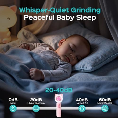 COSLUS Baby Nail File, Baby Nail Trimmer Electric, Baby Nail Clipper - Gentle, Quiet with 360° Light, Safe for Sleep Time Grinding, 16-in-1 Kit for Newborn, Infant & Toddler (C50, Strawberry Pink) - Thumbnail 5