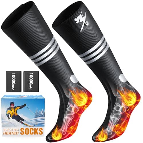 Heated Socks APP Control for Men Women with Rechargeable 20000mAh Battery,Electric Socks Up to 16H,Washable Heating Socks Best Gift for Skiing Camping Hunting Motorcycle Walking Cycling (Black) - Image 1