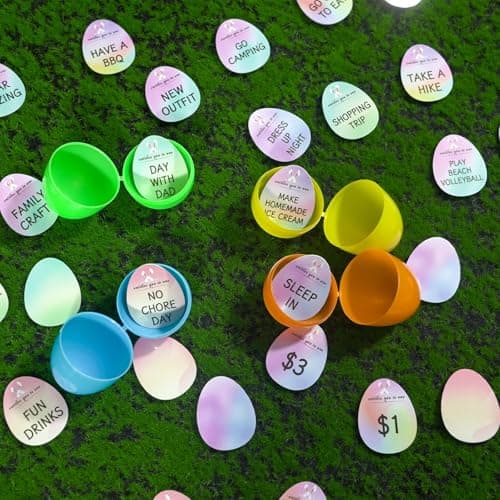 Easter Egg Fillers - 60pcs Easter Egg Tokens, Easter Eggs Filled Basket Stuffers Essentials Prefilled Party Favors Supplies, Family Games Hunt Prize Bulk Activity Gifts for Boys Girls Teens Exchanges - Thumbnail 2