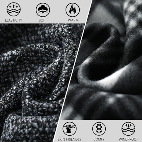 Msmsse Men's Knitted Full Zip Cardigan Sweater Slim Fit Casual Stand Collar Sweater with Pockets Dark Grey 2XL - Thumbnail 5