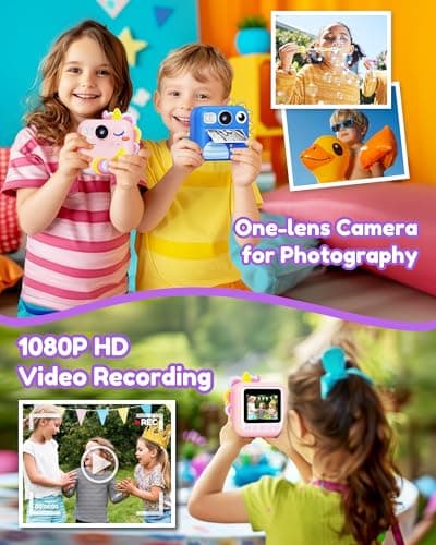 KOKODI Kids Camera Instant Print, Toddler Cameras Christmas Birthday Gifts for Girls Age 3-12, Digital Video Instant Printable Camera for Kids,Toys for Ages 5-7 Girls (Pink) - Thumbnail 5